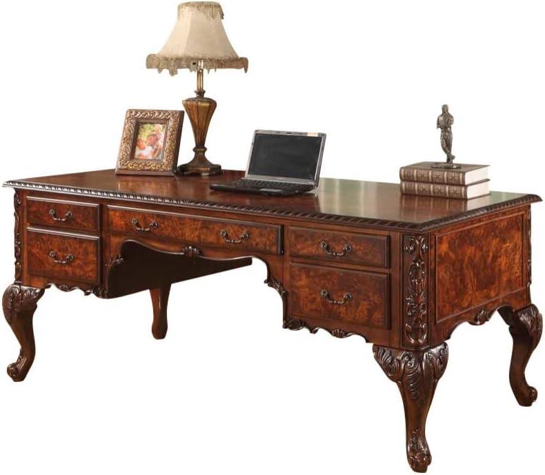 Best Master CDExecutive 72" Wood Office Desk With Hand Carved Designs in Cherry