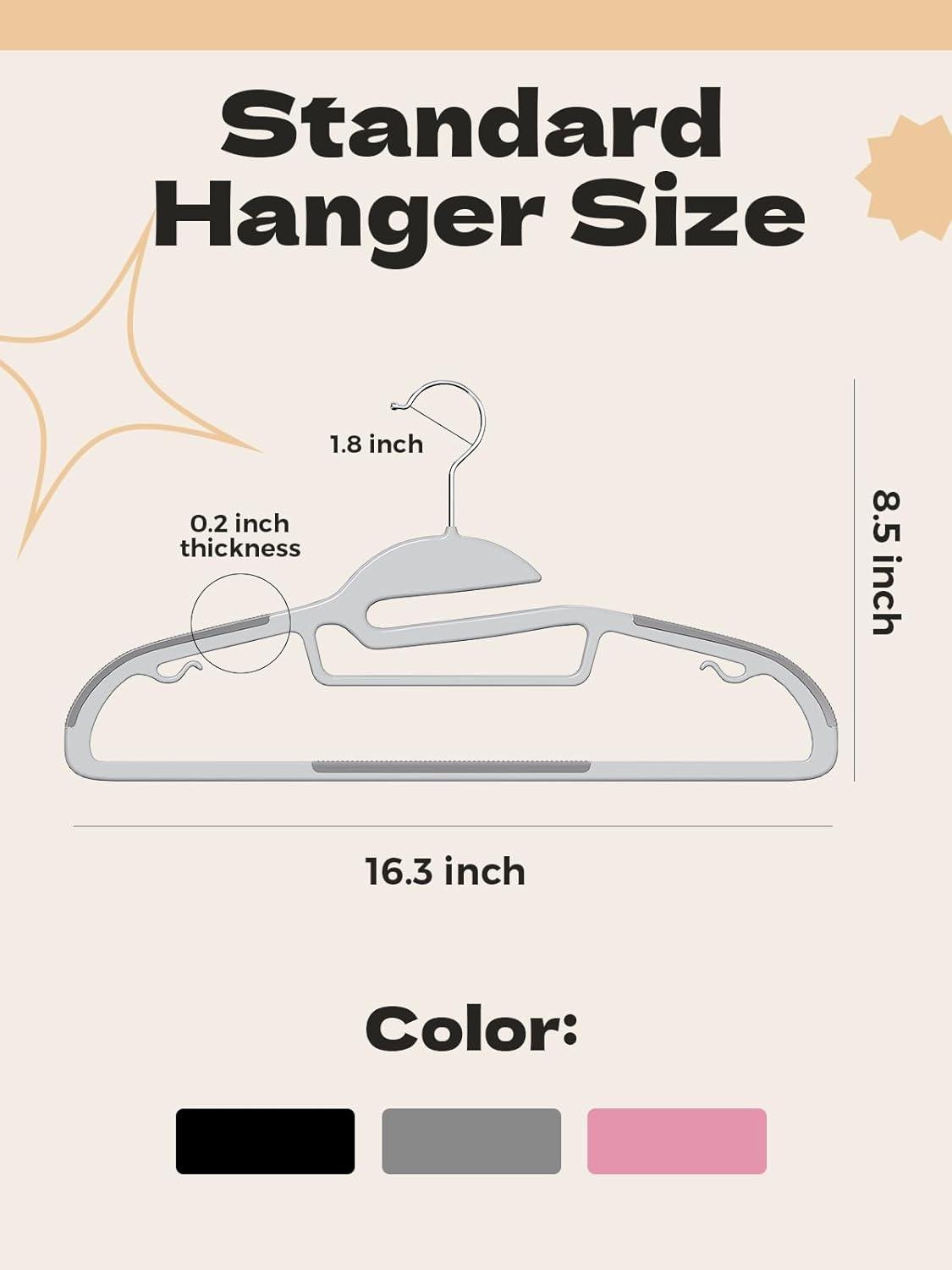 SONGMICS Coat Hangers Non-Slip Clothes Hangers Space-Saving Plastic Hangers 360°Swivel Rose Gold Hook