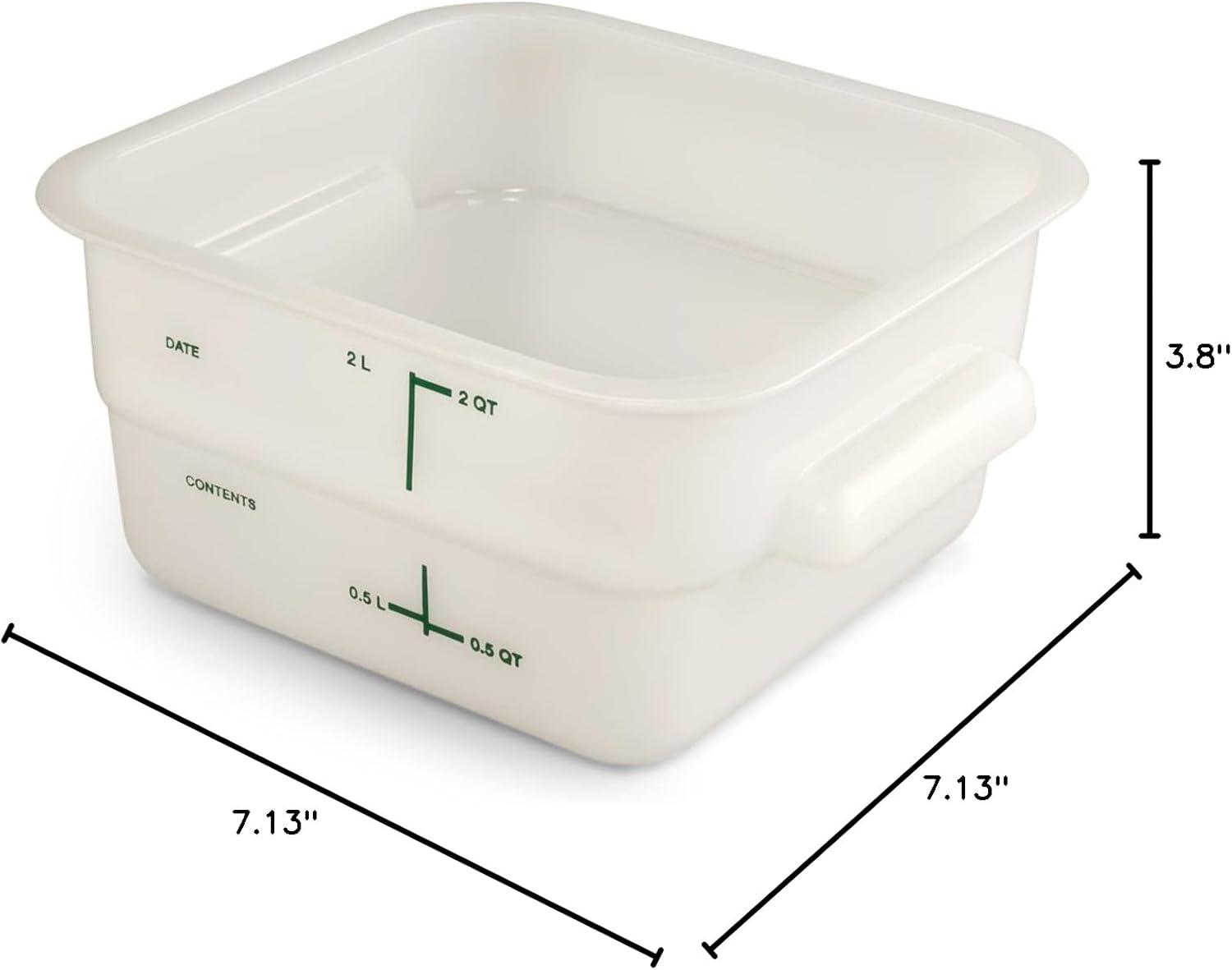 White Plastic 2-Quart Square Food Storage Container