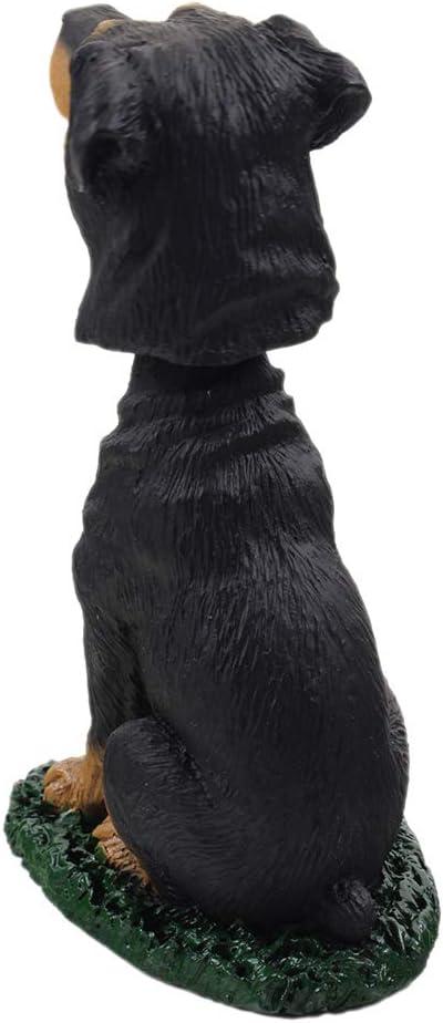 oshhnii Dog Figurine Dog Sculptures Attractive Puppy Standing Figurine Statue Simulation Rottweiler