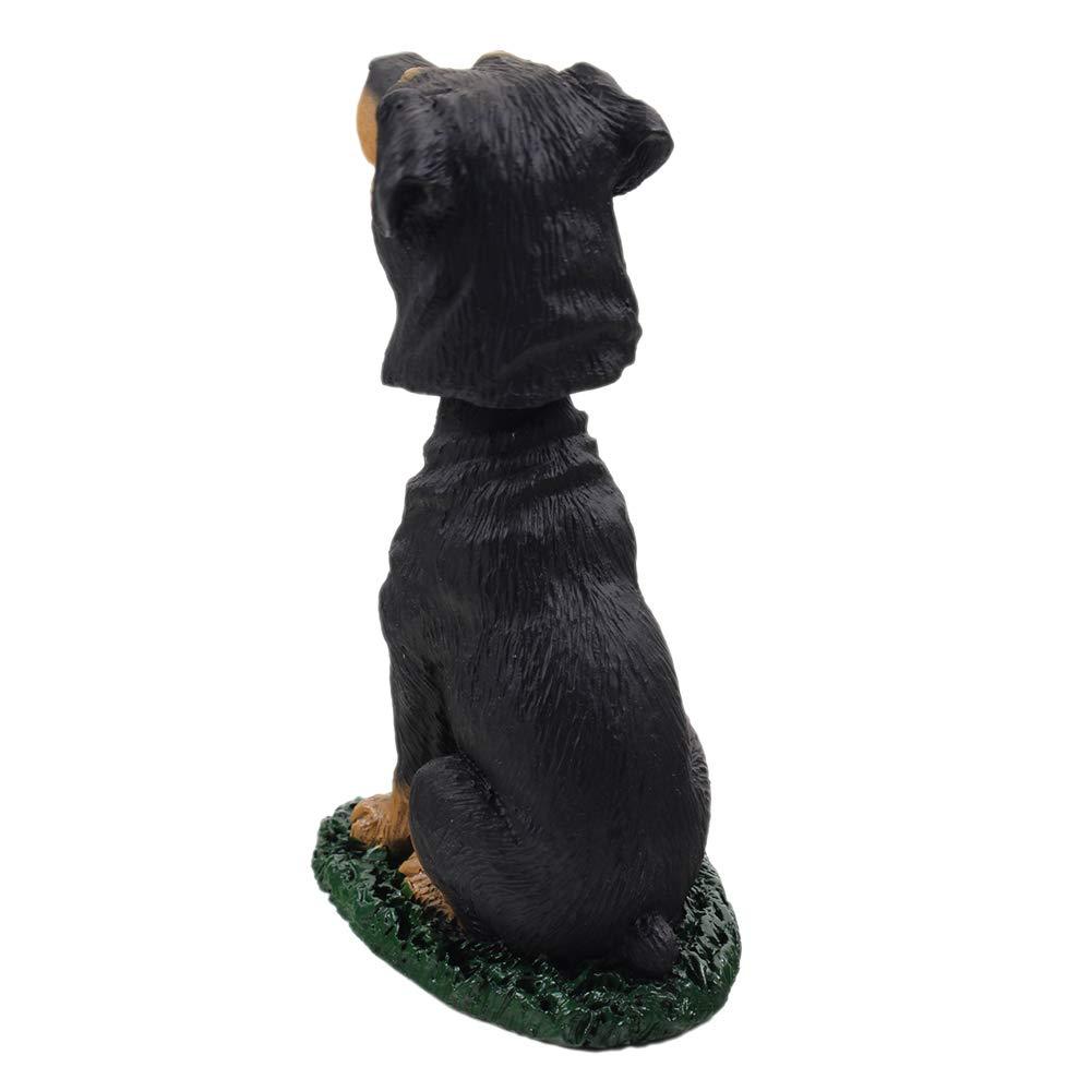 oshhnii Dog Figurine Dog Sculptures Attractive Puppy Standing Figurine Statue Simulation Rottweiler