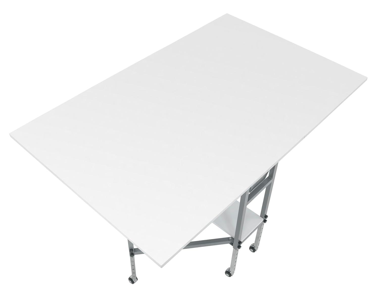 Sew Ready 58.75'' x 36.5'' Foldable Sewing Table with Sewing Machine Platform and Wheels