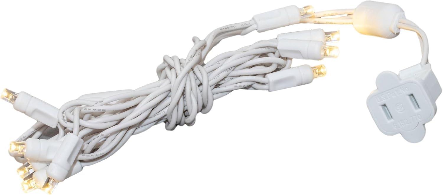 Novelty Lights 10 Light Warm White LED Christmas Craft Mini Light Set Connectable (White Wire, 5 Feet)
