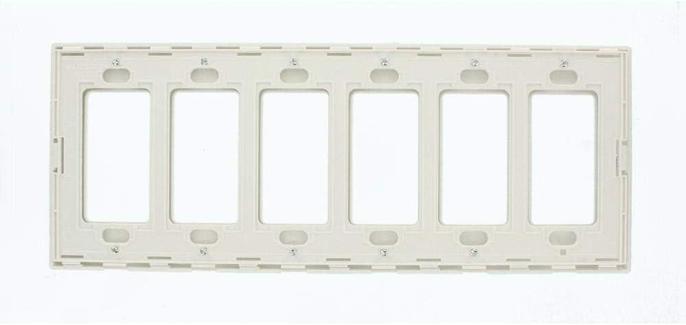 White Screwless 6-Gang Decora Wallplate