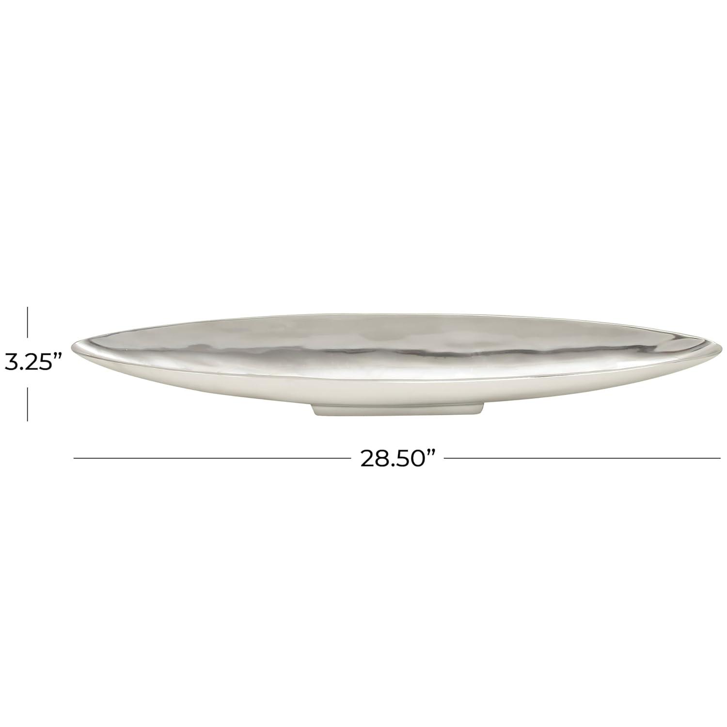 Ivy Bronx Hurtt Aluminum Metal Sleek Minimalistic Boat Decor Silver Tray