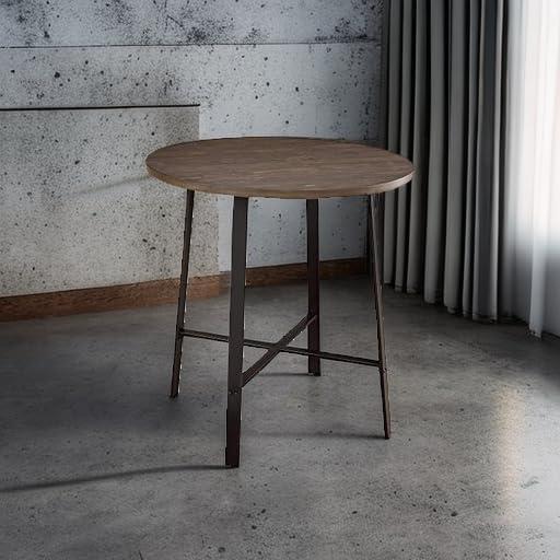 Lexicon Chevre Wood Counter Height Dining Room Round Table in Burnished Brown