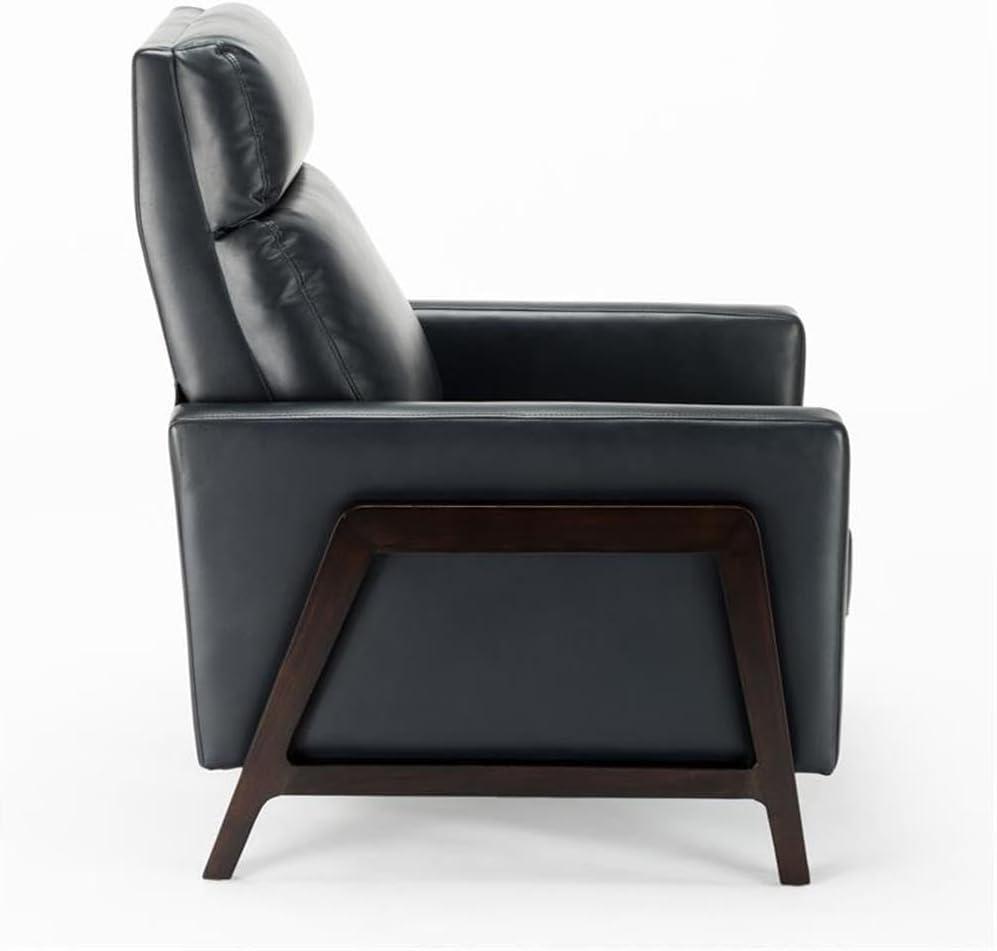 Comfort Pointe Maxton Press-Back Recliner Caramel: Mid-Century Modern, Faux Leather, High Back, Pocketed Coil Seating