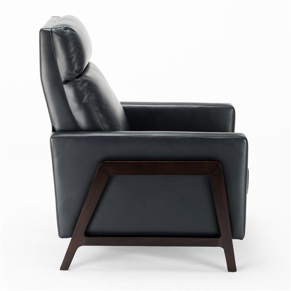 Comfort Pointe Maxton Press-Back Recliner Caramel: Mid-Century Modern, Faux Leather, High Back, Pocketed Coil Seating
