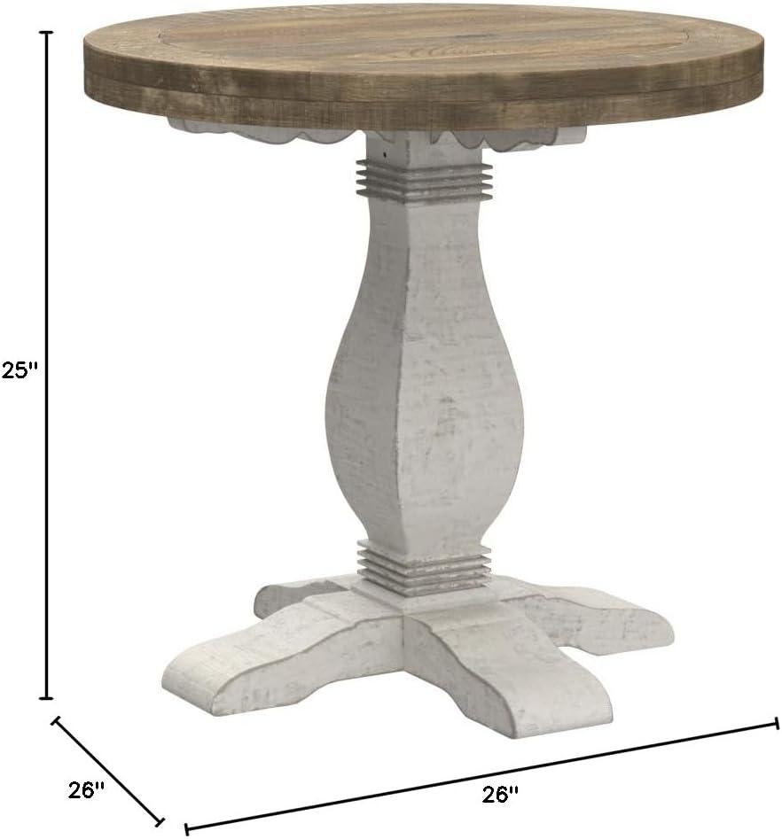 Napa Solid Wood Round End Table White Stain and Natural - Martin Svensson Home