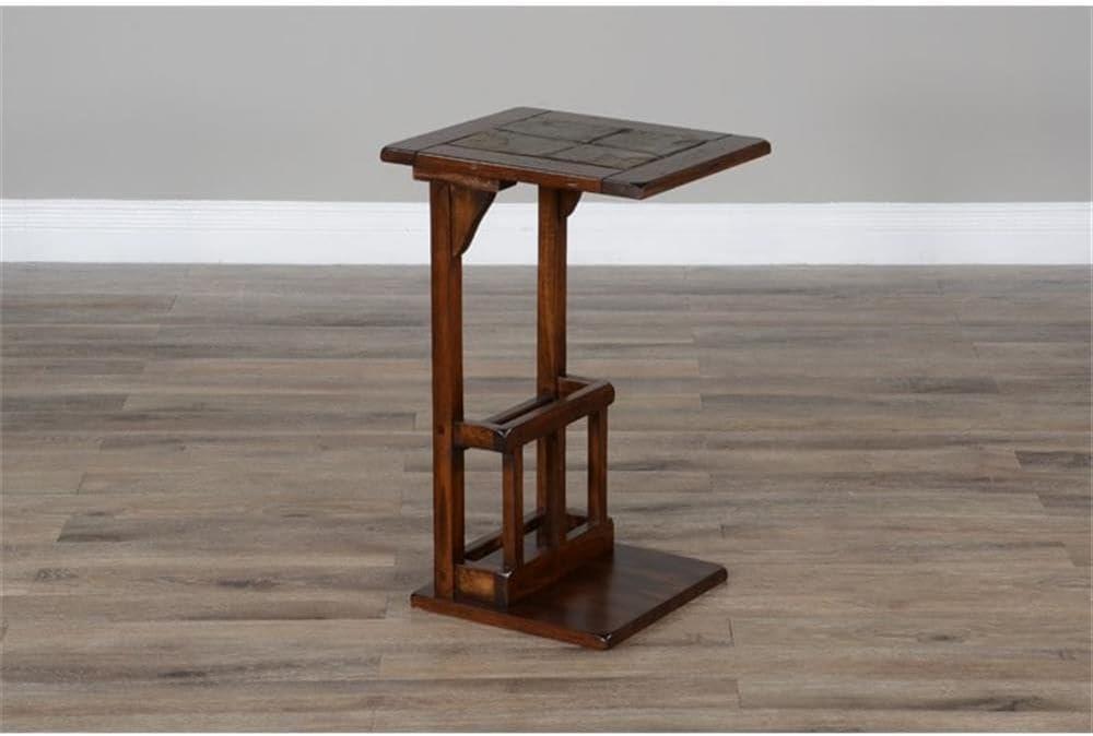 Sunny Designs Santa Fe Mesa de Compañero de Sofá de Madera Tradicional de 12,5" en Chocolate Oscuro