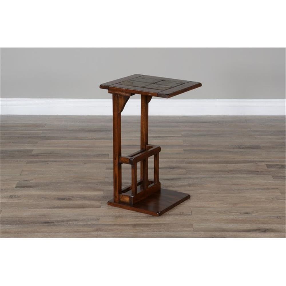 Sunny Designs Santa Fe Mesa de Compañero de Sofá de Madera Tradicional de 12,5" en Chocolate Oscuro