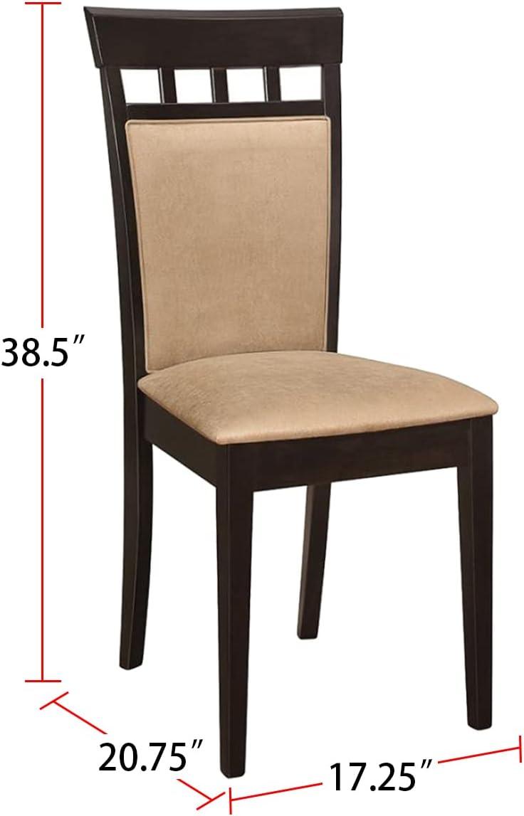 Simple Relax Set of 2 Upholstered Side Chairs in Cappuccino and Tan