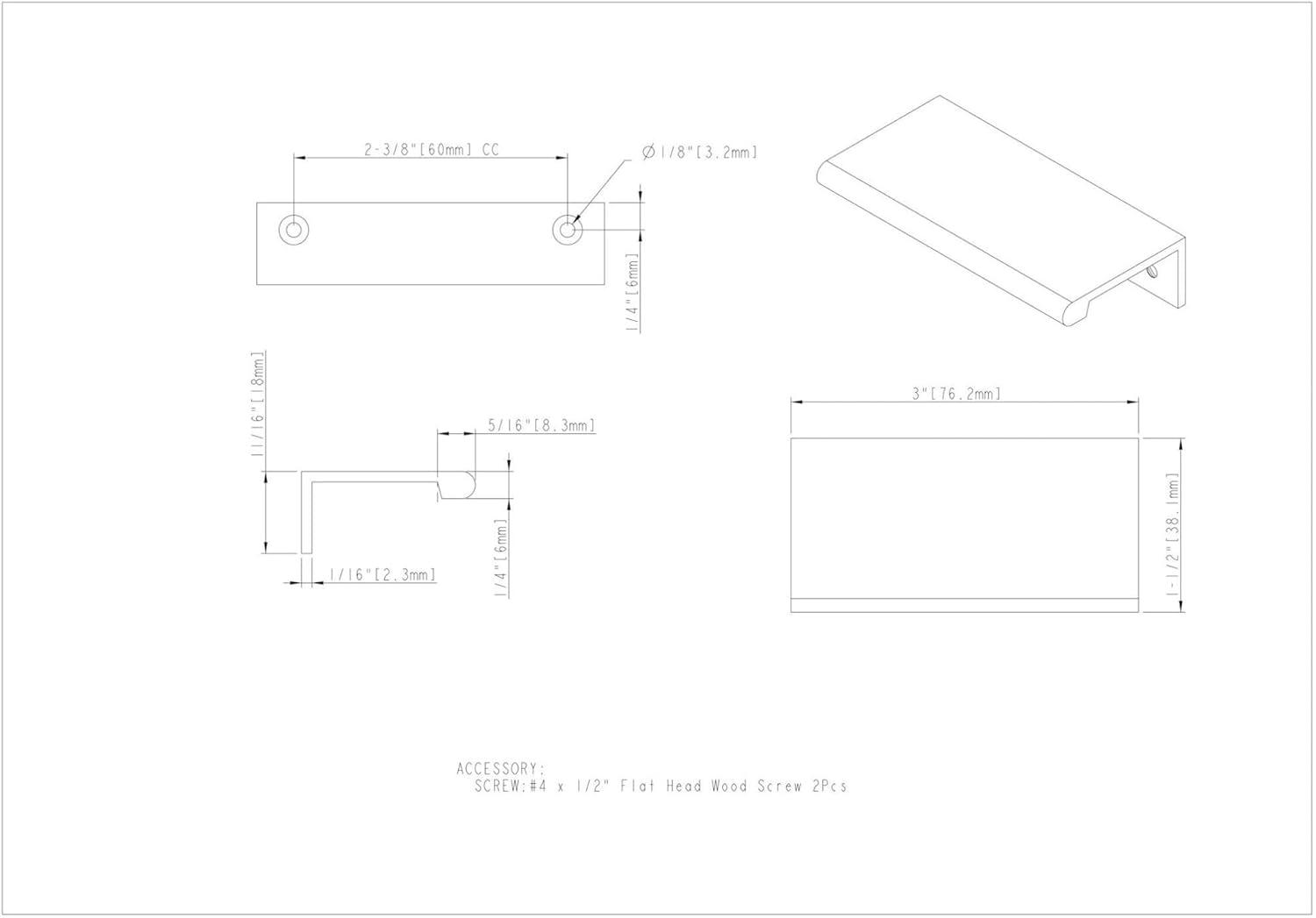 Edgefield 2 3/8" Center to Center Finger Pull
