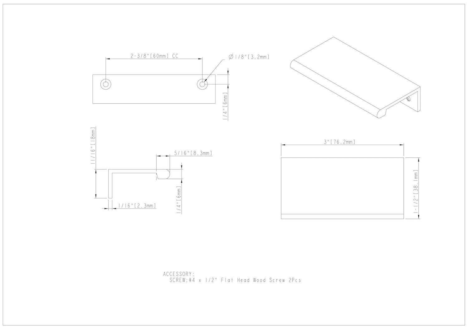 Edgefield 2 3/8" Center to Center Finger Pull