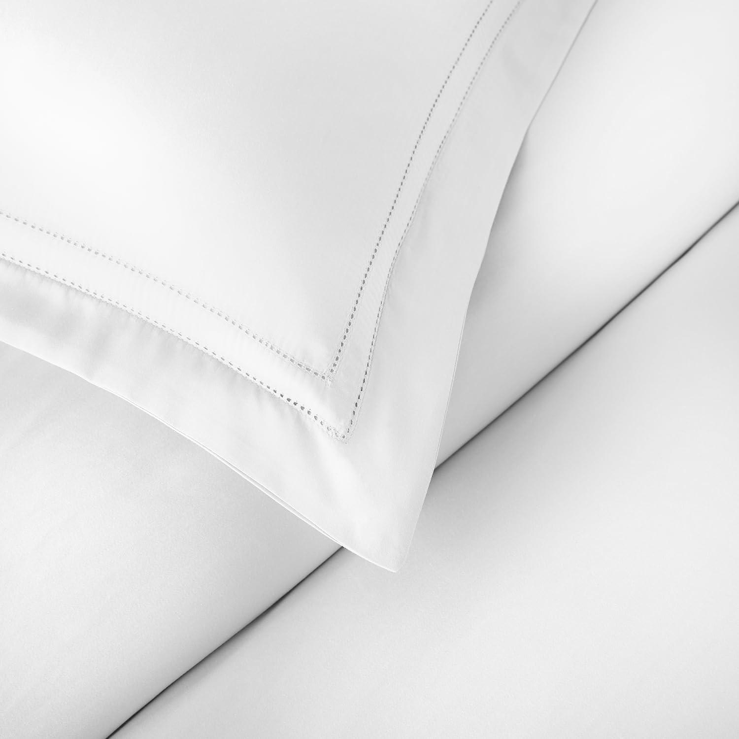 Pure Parima Yalda Duvet Cover Set, Luxurious High End Comforter, 100% Certified Egyptian Cotton, Extra-Long Staple, Sateen Weave, Double Hem-Stitch, 1 Duvet Cover, 2 Shams (White, Twin/Twin XL)