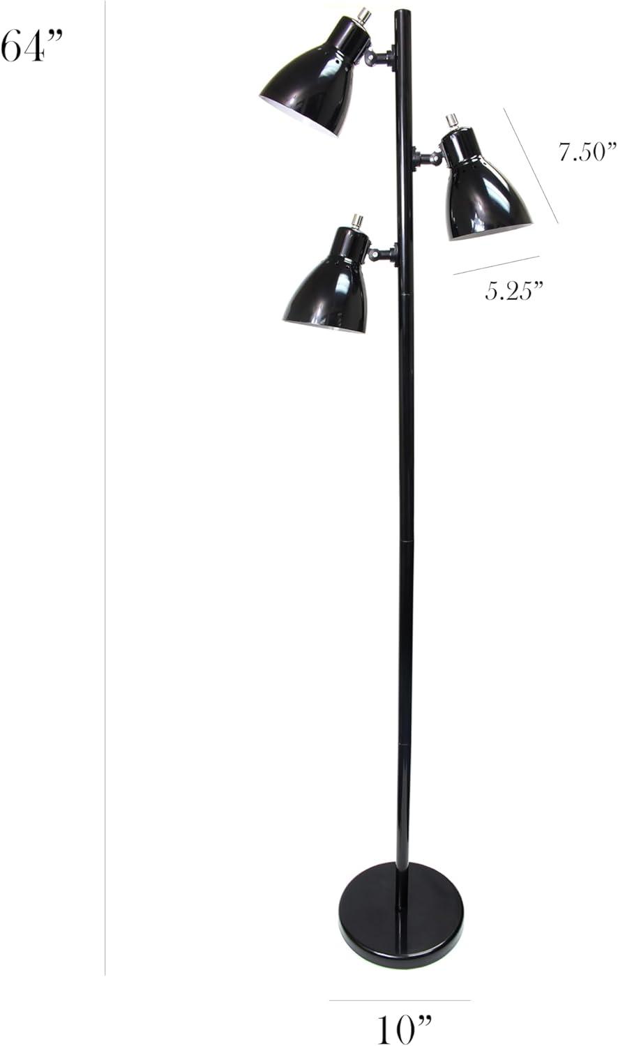 Simple Designs Metal 3-Light Tree Floor Lamp