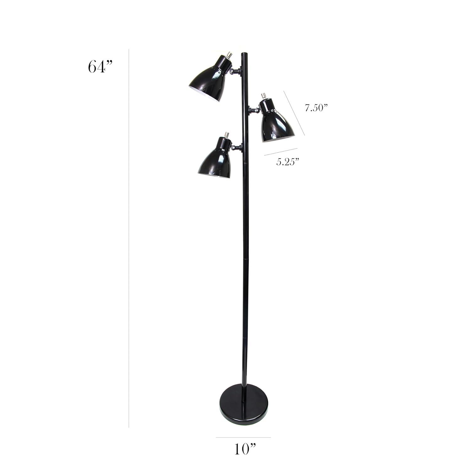 Simple Designs Metal 3-Light Tree Floor Lamp