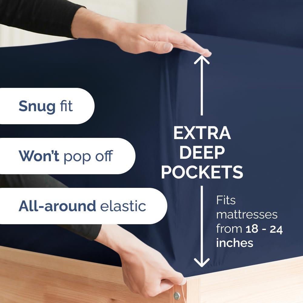 CGK Linens 6 Piece Extra Deep Pocket Ultra Soft & Cooling Sheet Set