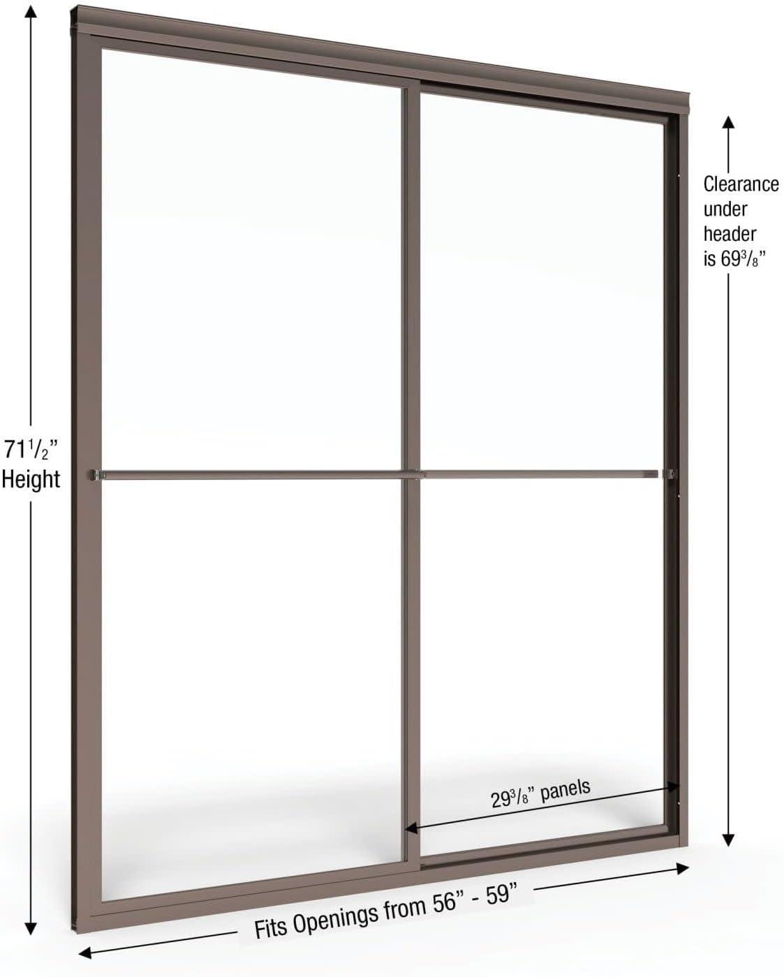 Basco Deluxe 71.5" High x 59" Wide Bypass Framed Shower Door with Clear Glass