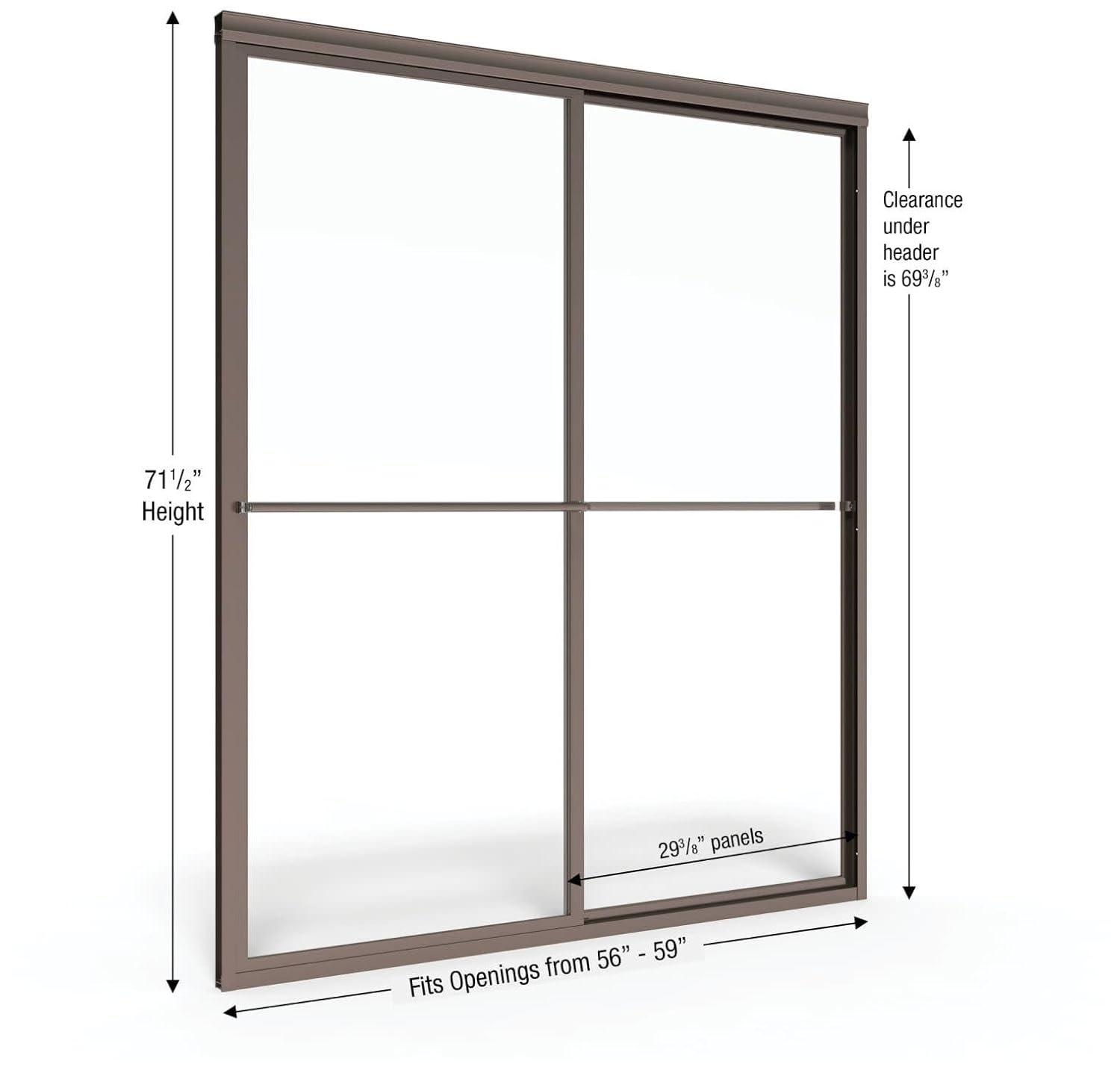 Basco Deluxe 71.5" High x 59" Wide Bypass Framed Shower Door with Clear Glass