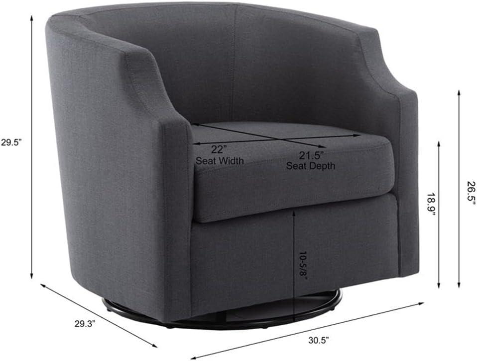 Debbie 77.47cm Wide Polyester Swivel Barrel Chair