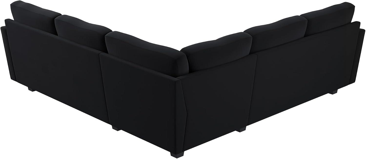 HONBAY Velvet L Shaped Couch Corner Sofa for Living Room Furniture Sets in Green