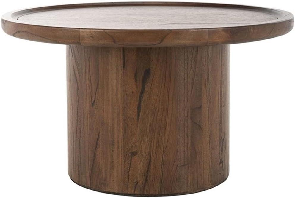 Devin Round Coffee Table - Dark Oak - Safavieh