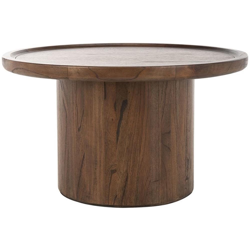 Devin Round Coffee Table - Dark Oak - Safavieh