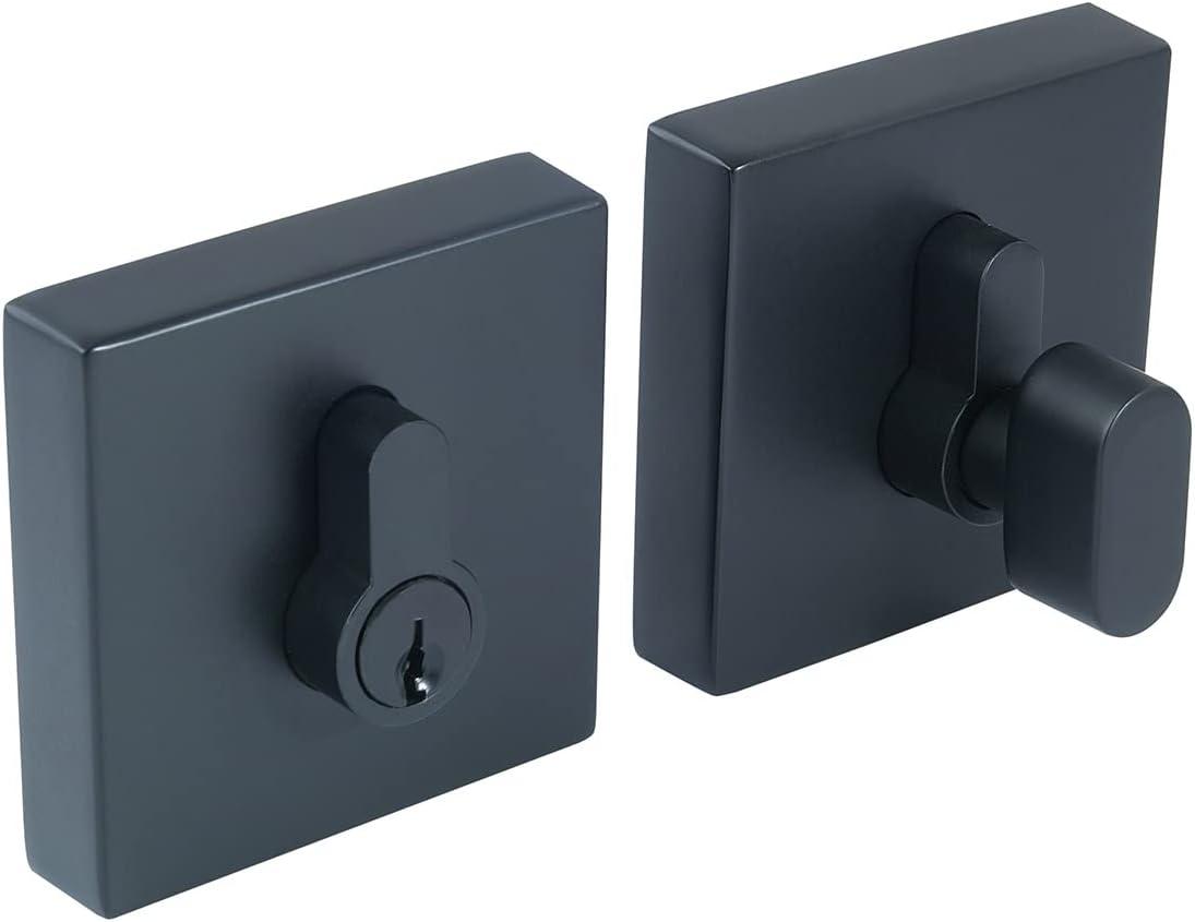 Matte Black Square Single Cylinder Deadbolt