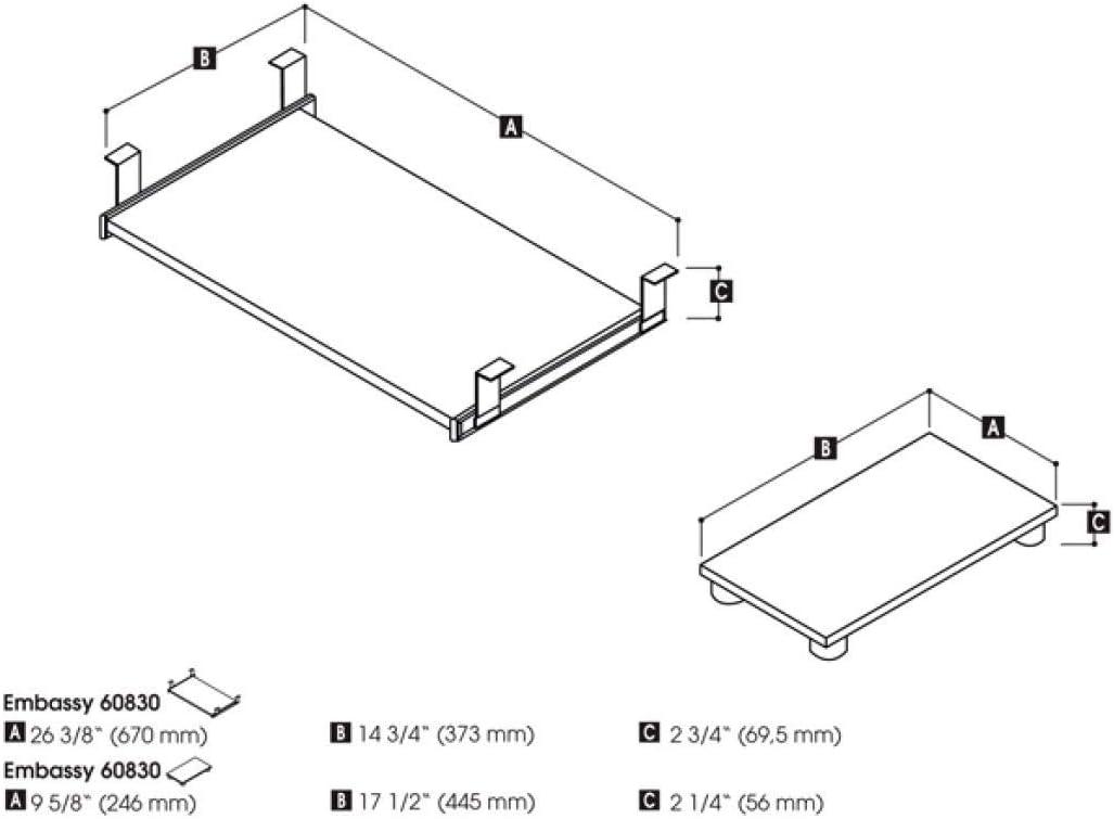 Bestar Embassy 27W Keyboard Tray and CPU Stand in dark chocolate