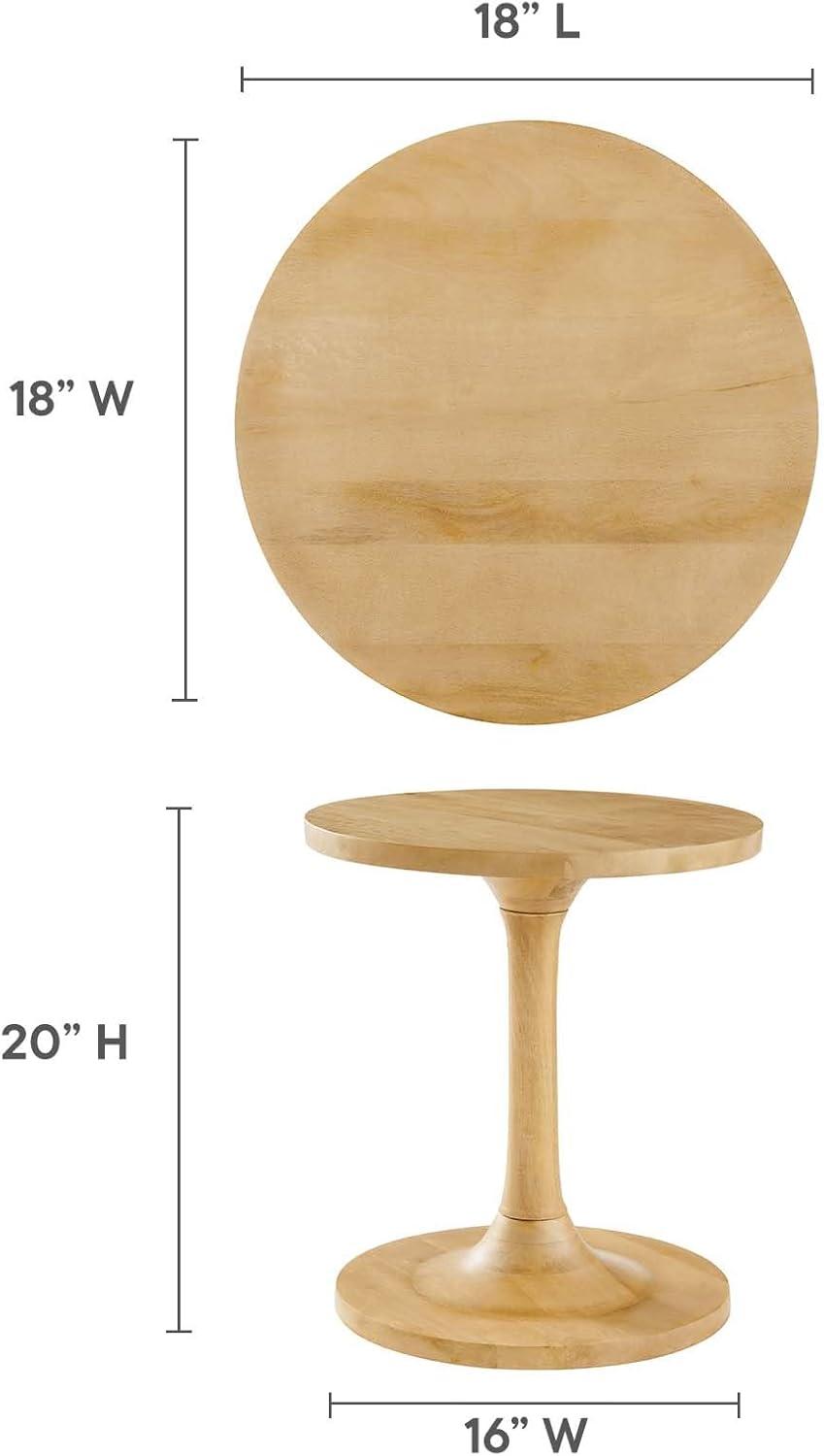 Modway Modway Lina Solid Wood Pedestal End Table