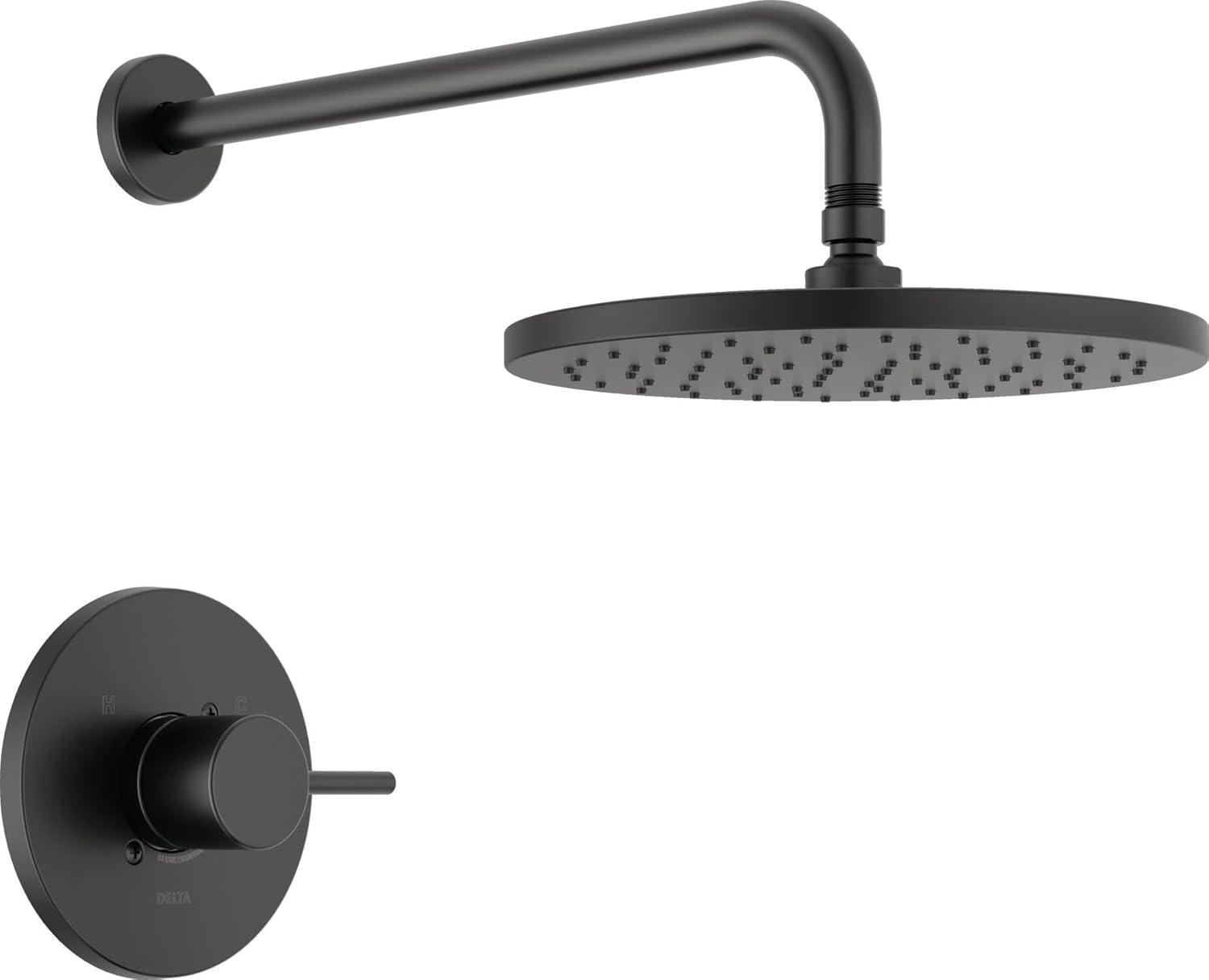 Modern Raincan Round Single-Function Shower Faucet Set, Valve Trim Kit, Rainfall Shower Head