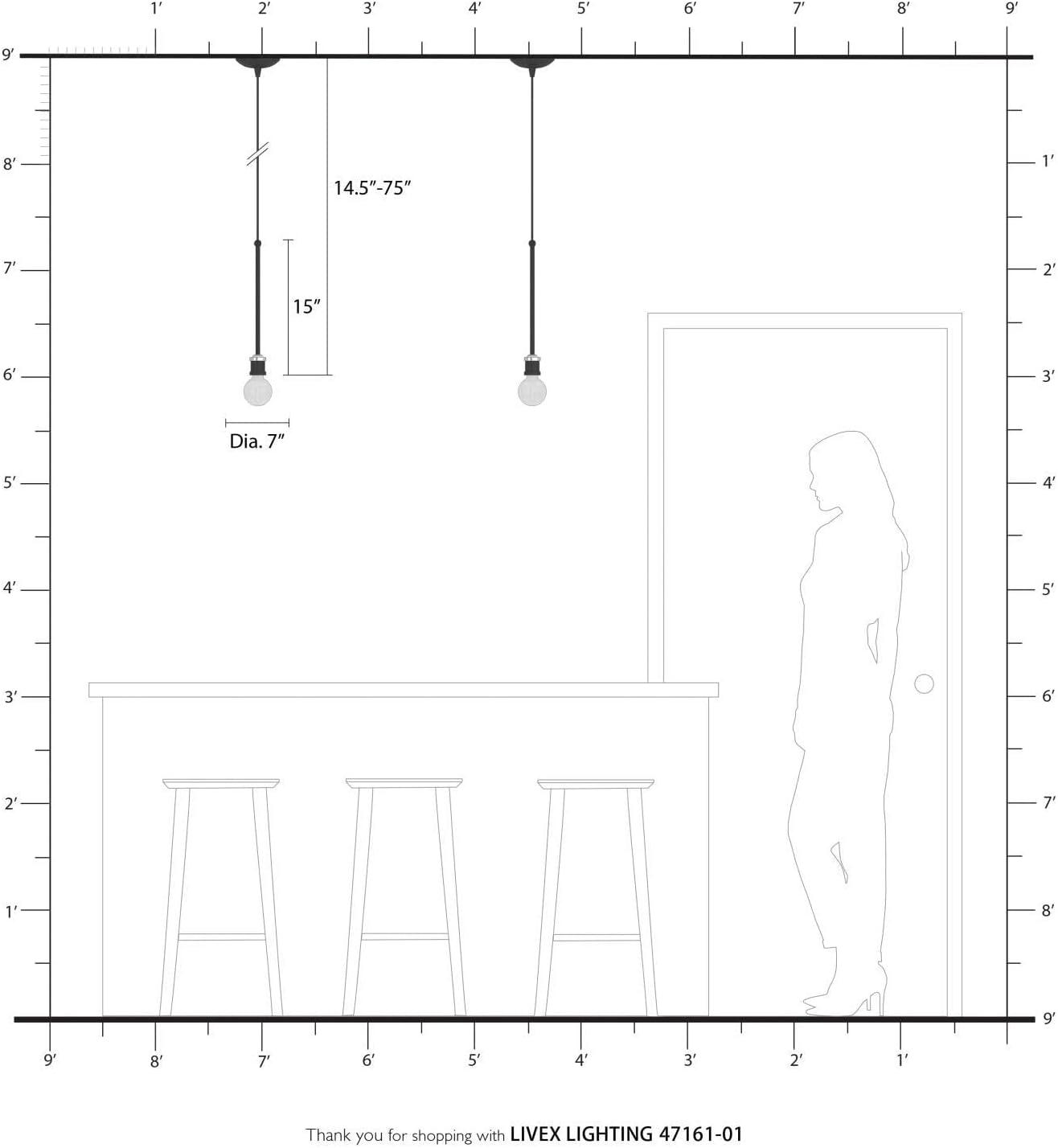 Livex Lighting Lansdale 1 - Light Pendant in Antique Brass