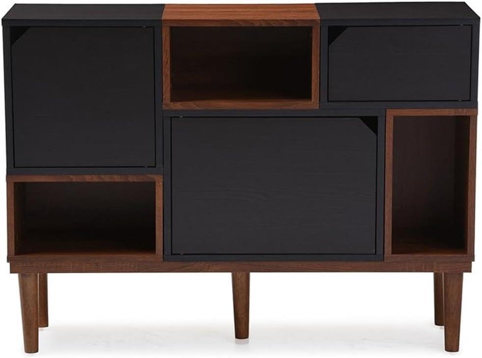 Anderson Mid-century Retro Modern Wood Sideboard Storage Cabinet - Oak/Espresso - Baxton Studio