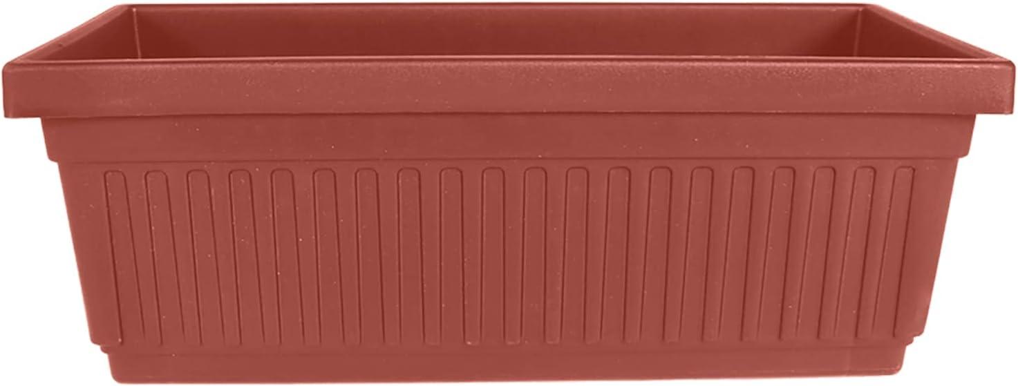 Venetian Fluted 24" Clay Rectangular Planter for Indoor & Outdoor