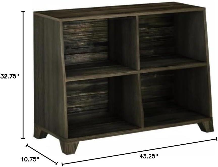 Max & Lily Bookshelf, 4 Shelves Bookcase, Solid Wood Bookshelves for Bedroom