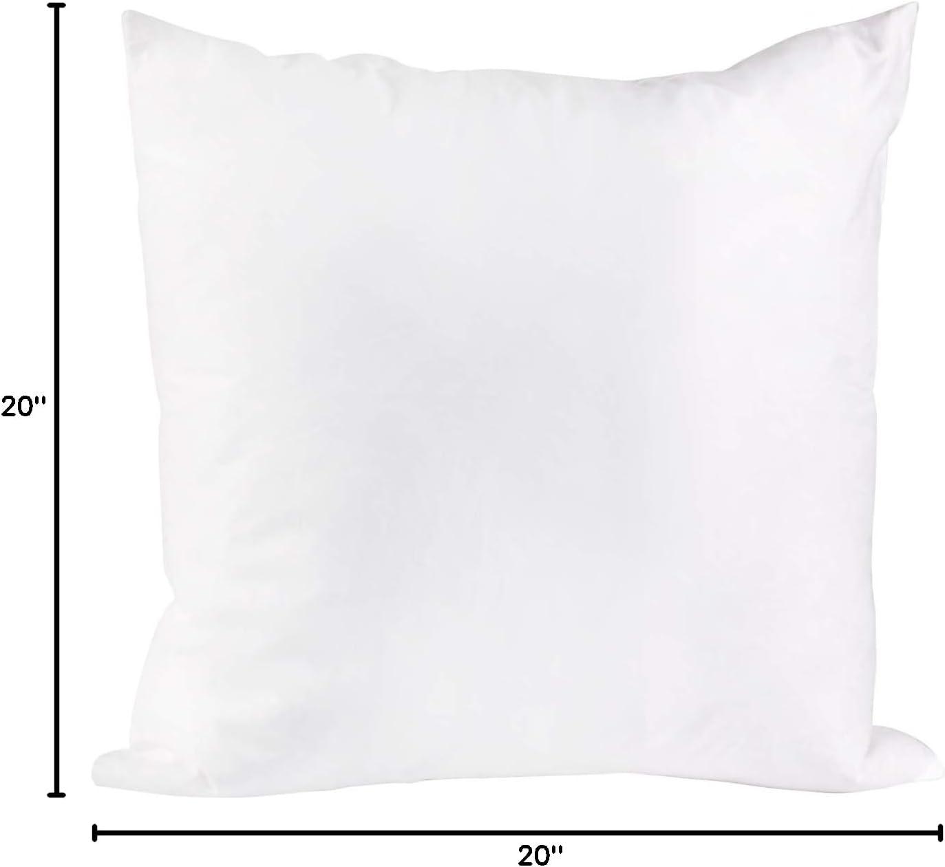 White 20" x 20" Feather Pillow Insert with Cotton Shell