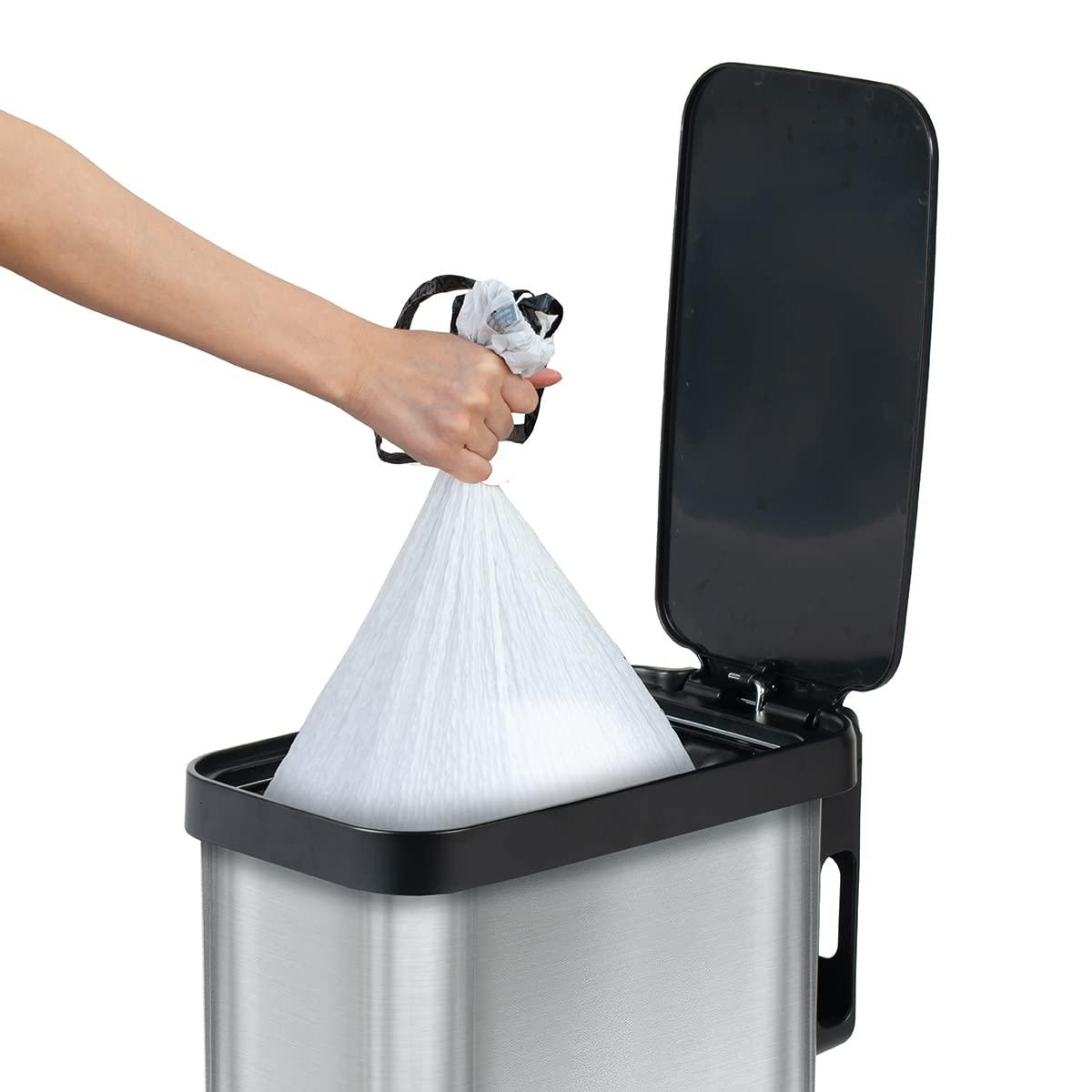 Glad 12 Gallon Slim Stainless Steel Step on Kitchen Trash Can