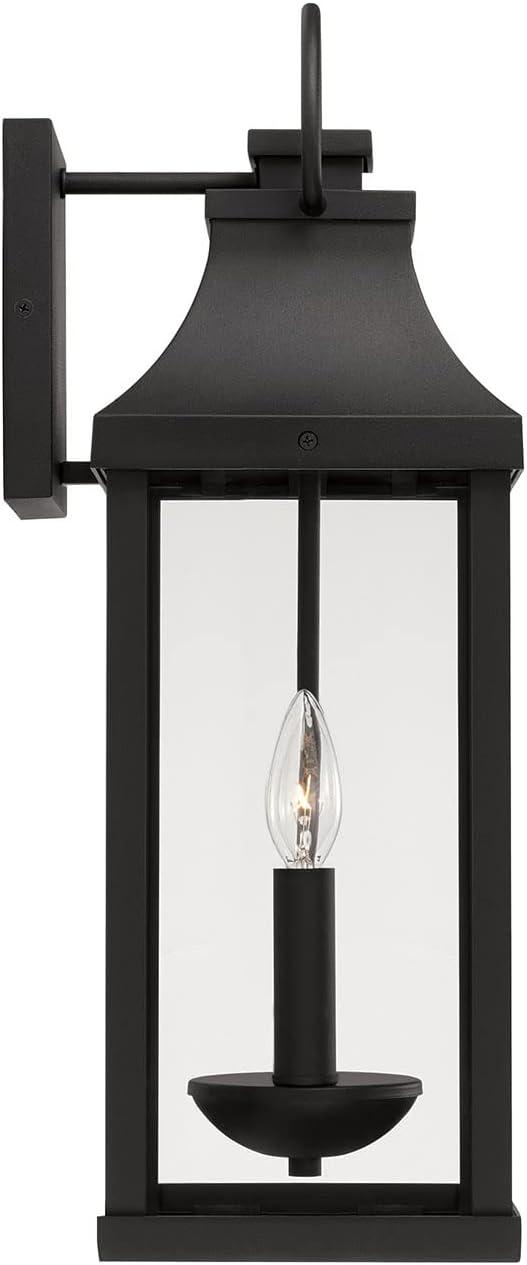 Bradford Transitional 2-Light Outdoor Wall Lantern in Black with Clear Glass