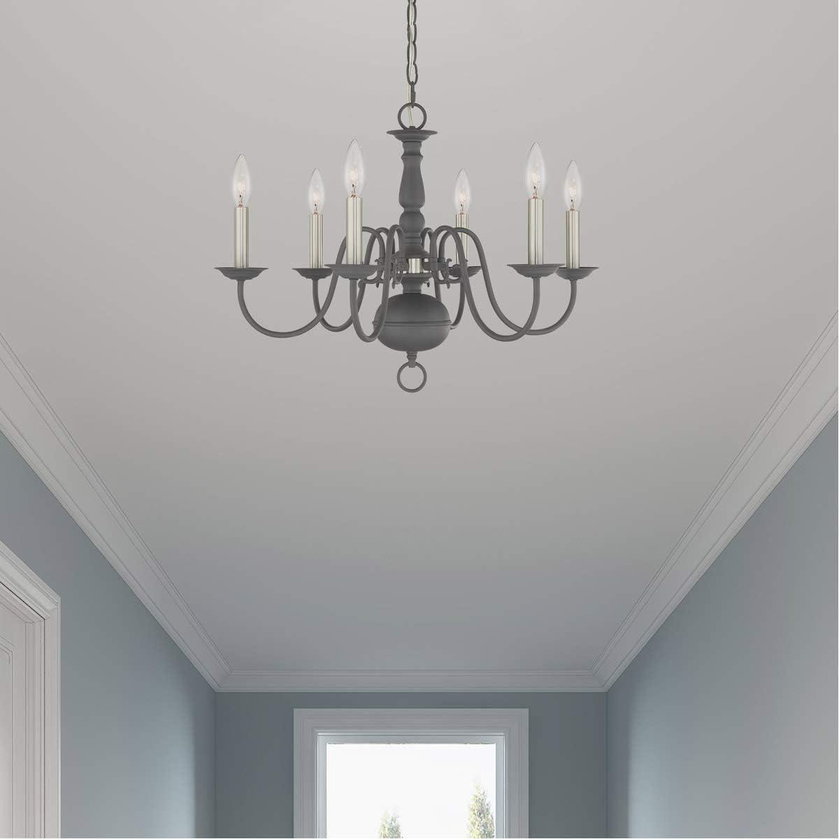 Livex Lighting Williamsburgh 6 - Light Chandelier in  Scandinavian Gray
