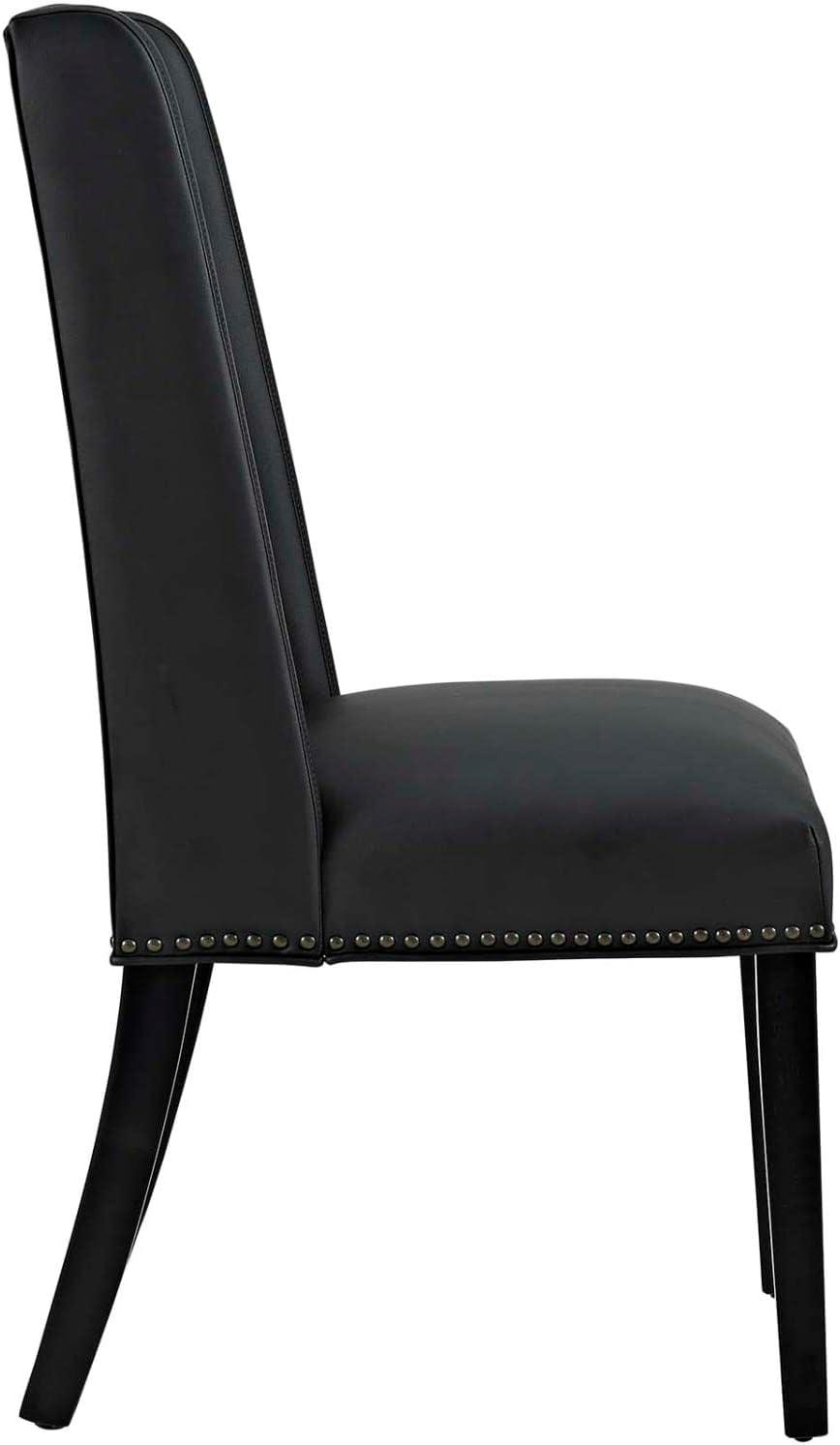 Modway Baron White Vinyl and Wood Frame Dining Chairs