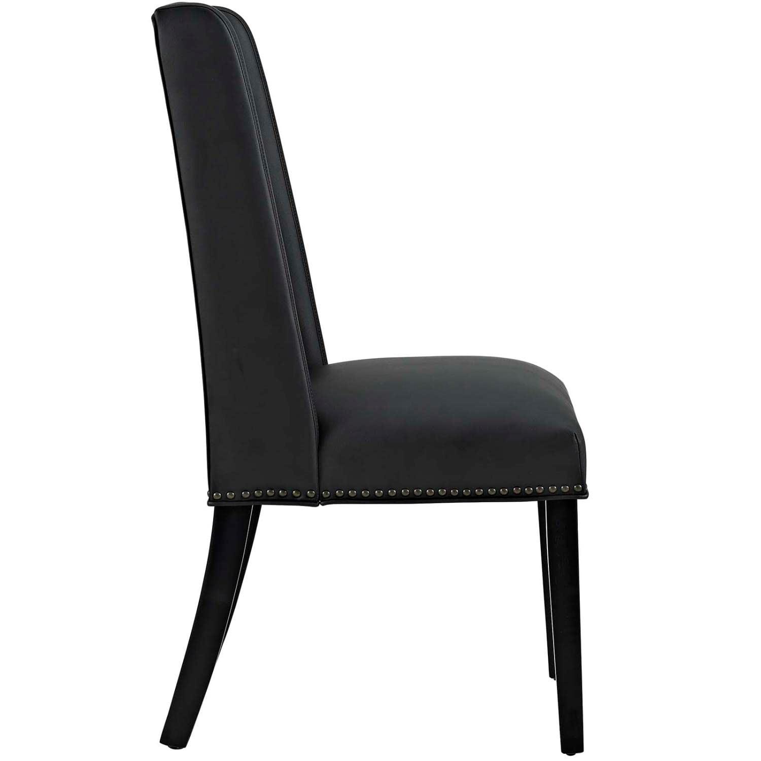 Modway Baron White Vinyl and Wood Frame Dining Chairs