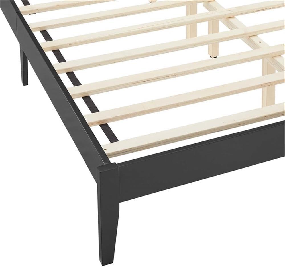 Sirocco Black Wood and Rattan Queen Platform Bed