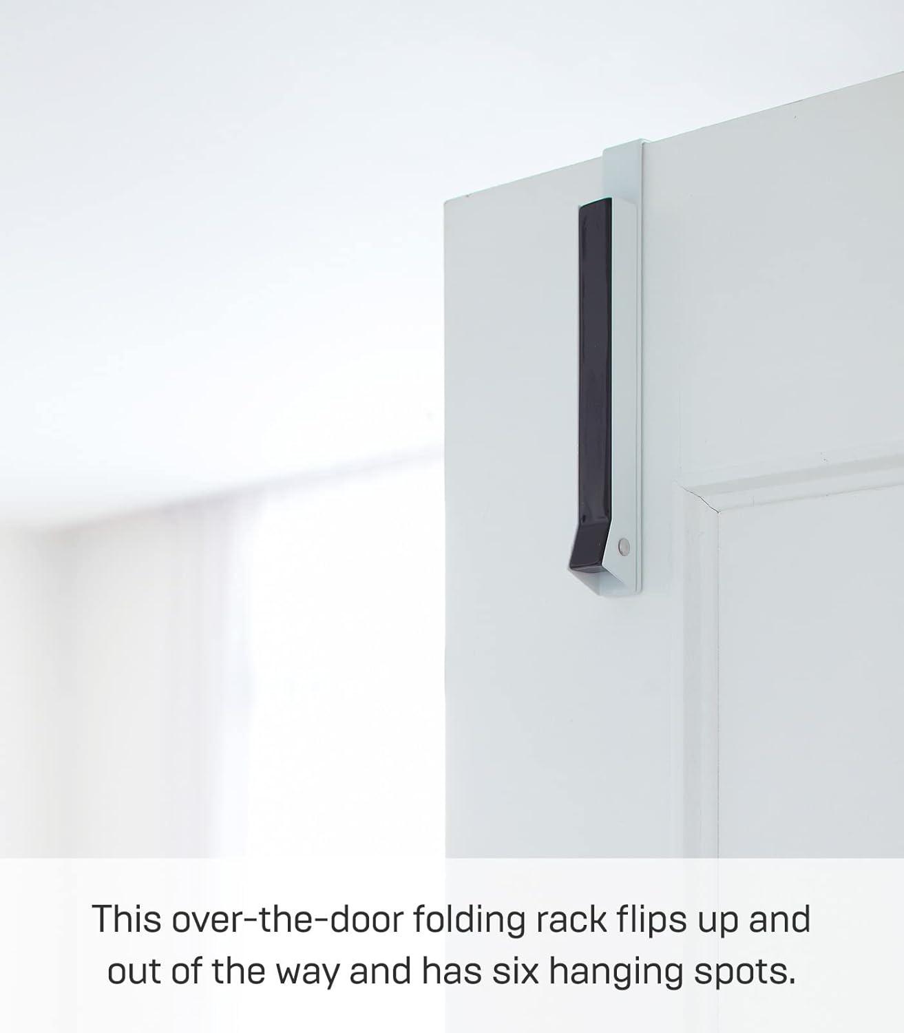 Yamazaki Home Over The Door Hooks - Folding Hanging Coat Rack, Steel, Over-the-Door