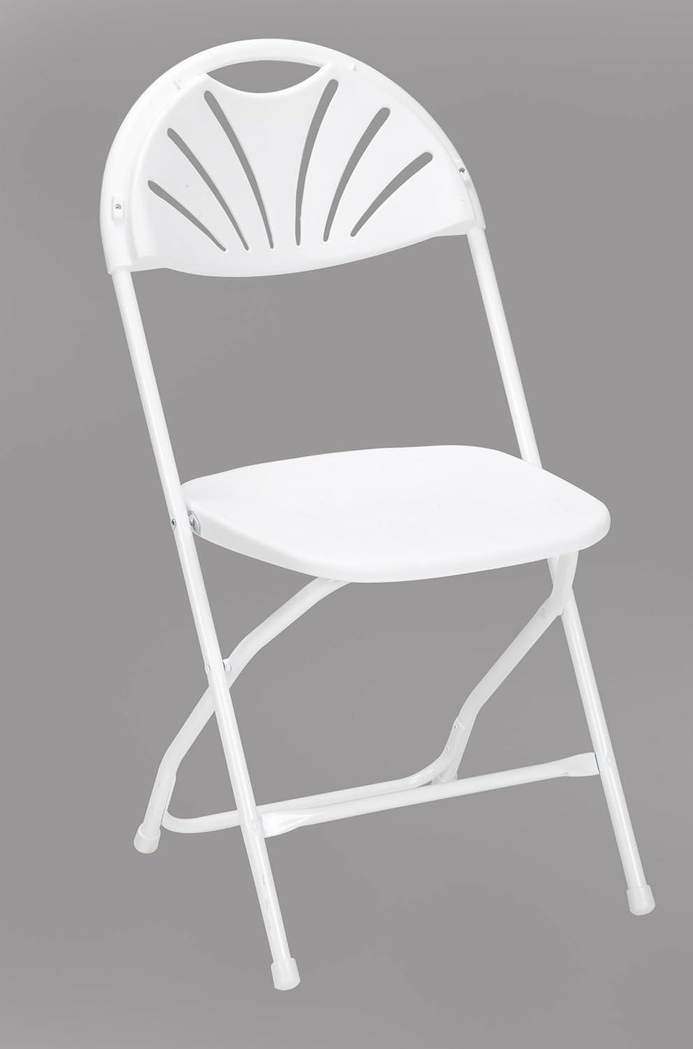 ZOWN Premium Commercial Fan Back Plastic Stacking, Indoor/Outdoor Folding Chair