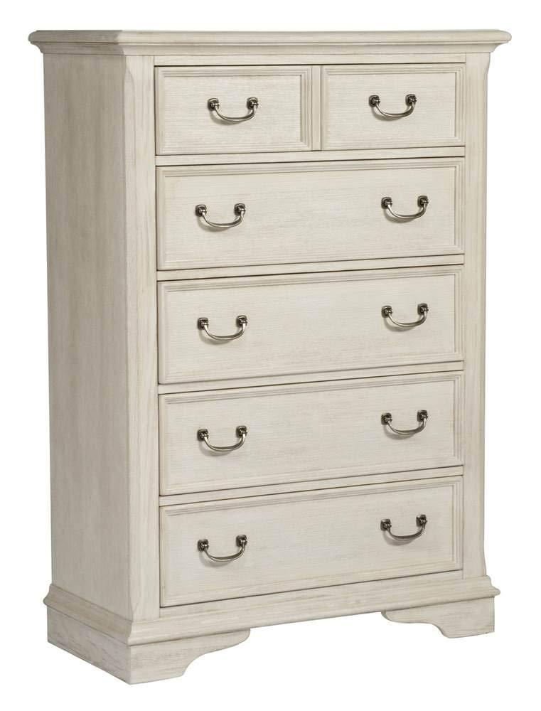 Canora Grey Dina Antique White 5 Drawer Chest w/ Stained Interior
