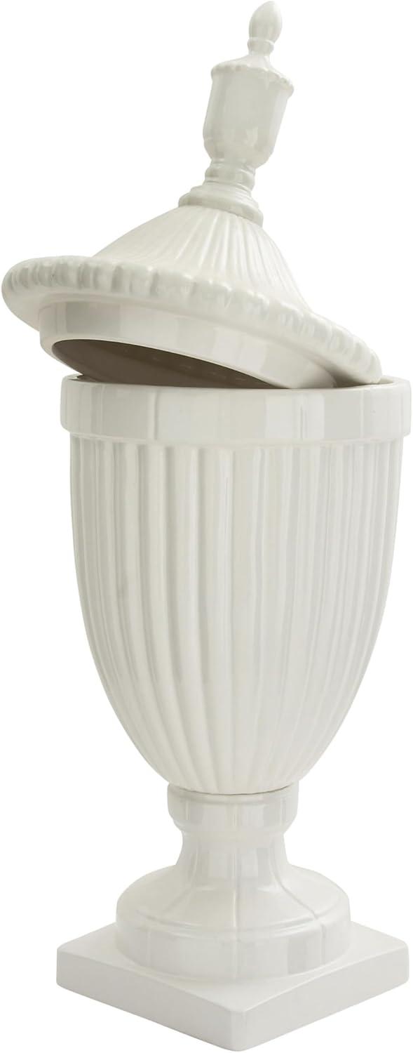 26" Modern Ceramic Urn Vase White - Olivia & May: Large Tabletop Decor, Novelty Design