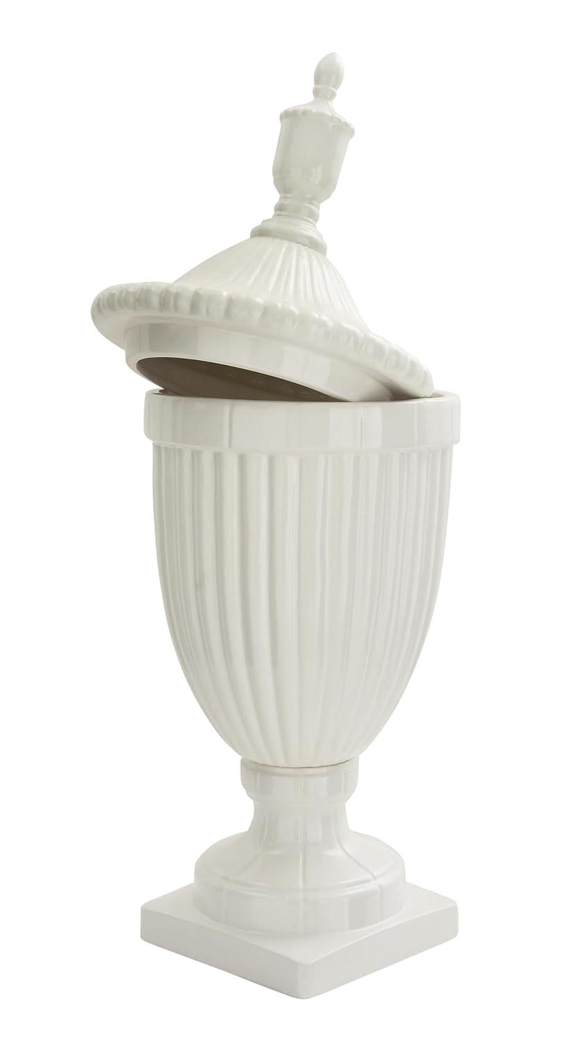 26" Modern Ceramic Urn Vase White - Olivia & May: Large Tabletop Decor, Novelty Design