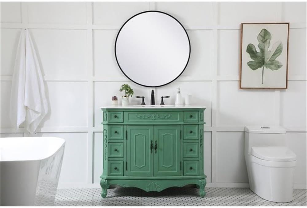 Elegant Lighting Vf10142 Danville 42" Free Standing Single Basin Vanity Set - Vintage Mint