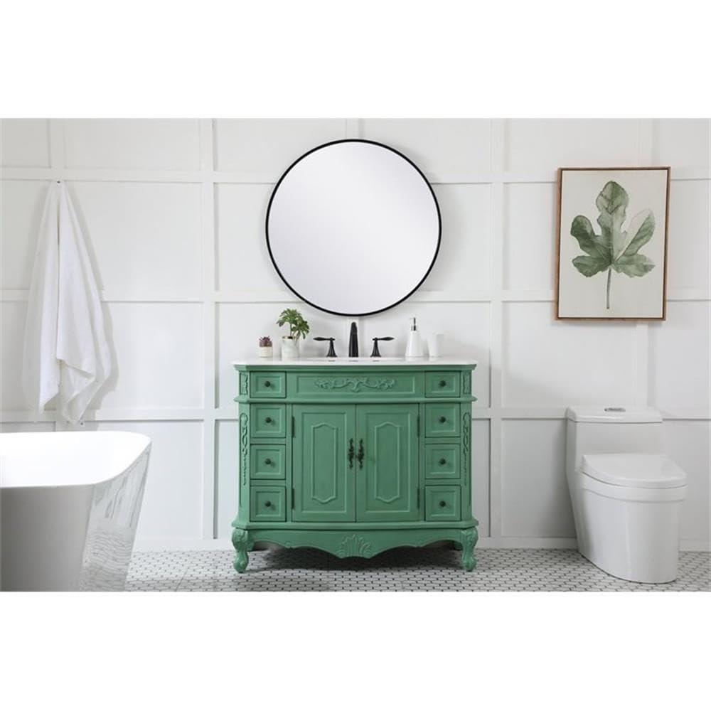 Elegant Lighting Vf10142 Danville 42" Free Standing Single Basin Vanity Set - Vintage Mint